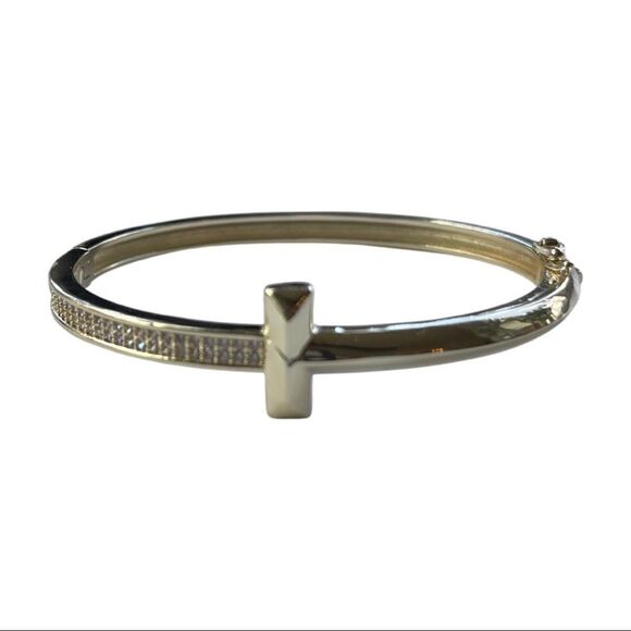 Wide Diamond Hinged Bangle • NWT - Picture 1 of 4